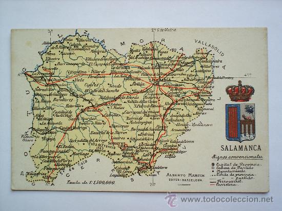 Postales: Postal , SALAMANCA-MAPA --SIN CIRCULARA&Ntilde;OS 20-30