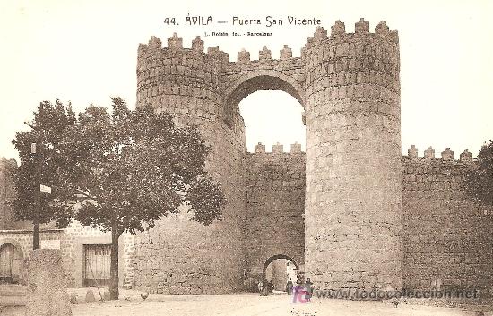 Postales: AVILA, PUERTA DE SAN VICENTE - L. ROISIN N&ordm; 44