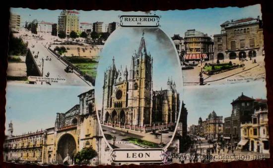 Postales: ANTIGUA FOTO POSTAL COLOREADA DE LEON - ED. ARRIBAS - NO CIRCULADA.
