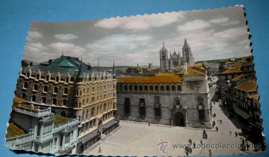 Postales: ANTIGUA Y BONITA POSTAL COLOREADA DE LEON - CAJA DE AHORROS Y DIPUTACION PROVINCIAL - NO CIRCULADA -