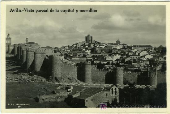 Postales: POSTAL AVILA VISTA PARCIAL DE LA CAPITAL Y MURALLAS