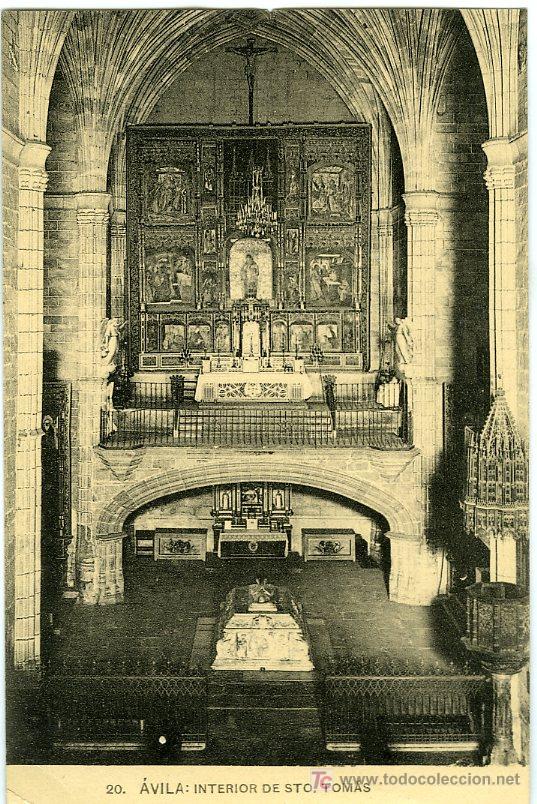 Postales: POSTAL AVILA INTERIOR DE SANTO TOMAS HAUSER Y MENET