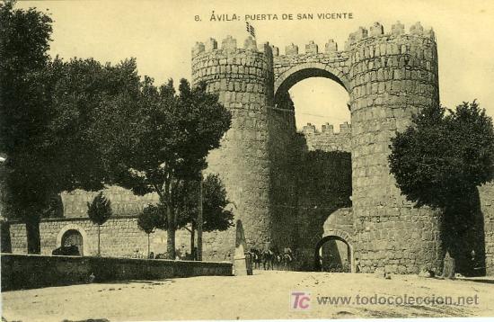 Postales: POSTAL AVILA PUERTA DE SAN VICENTE HAUSER Y MENET