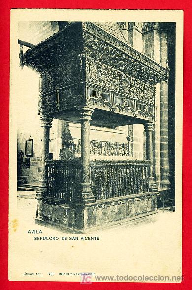 Postales: AVILA , SEPULCRO DE SAN VICENTE , REVERSO SIN PARTIR , P30606