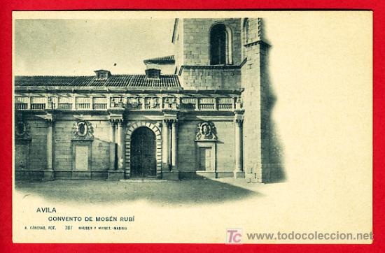 Postales: AVILA , CONVENTO DE MOSEN RUBI, REVERSO SIN PARTIR , P30608