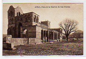 Postales: Avila.  Vista de la bas&iacute;lica de San Vicente. Fot. Mayoral Encinar.