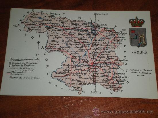 Postales: TARJETA POSTAL MAPA DE ZAMORA - Foto 1