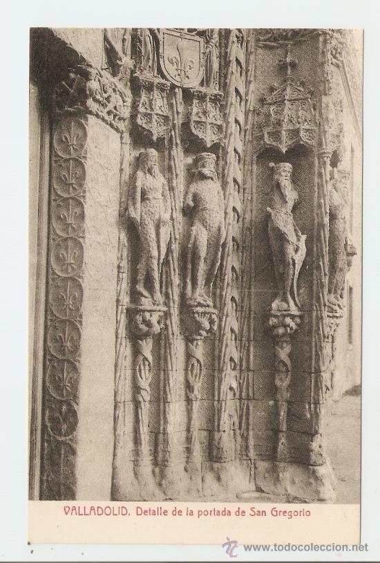 Postales: valladolid - Detalle de la Portada de San Gregorio