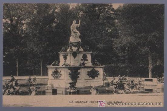 Postcards: TARJETA POSTAL DE LA GRANJA. FUENTE DE LAS RANAS. HAUSER Y MENET.