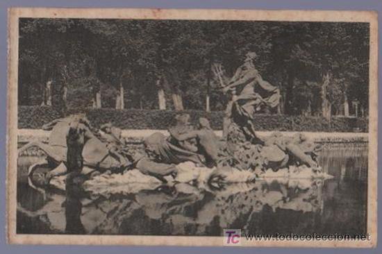 Postcards: TARJETA POSTAL DE LA GRANJA. FUENTE CARRERA DE CABALLOS, NEPTUNO. HAUSER Y MENET.