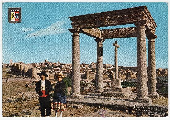 Postales: avila .- n&ordm; 35 - los cuatro postes.- ed. esc. oro .- a&ntilde;o 1966 - circulada