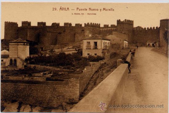 Postales: &Aacute;VILA.-PUENTE NUEVO Y MURALLA
