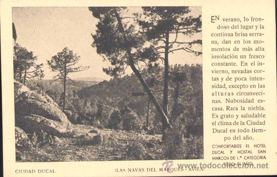 Postales: LAS NAVAS DEL MARQU&Eacute;S(&Aacute;VILA).-CIUDAD DUCAL.-SERRA
