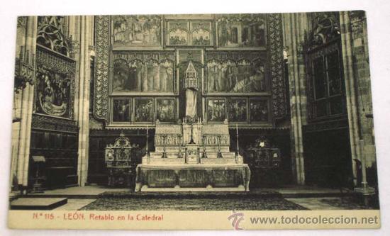 Postales: Postal Le&oacute;n Retablo de la catedral - Foto 1