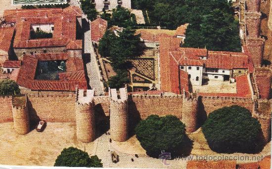 Postales: avila.- murallas.- con publicidad de iberia, lineas aereas espa&ntilde;olas - circulada - a&ntilde;o 1962