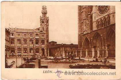 Postales: POSTAL LEON PLAZA DE LA CATEDRAL - Foto 1
