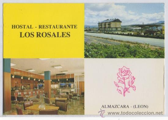 Postales: TARJETA POSTAL DE ALMAZCARA HOTEL-RESTAURANTE LOS ROSALES ESTACION DE SERVICIO LEON