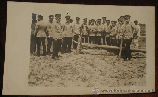 Postales: ANTIGUA FOTO POSTAL DE MILITARES DE LA ACADEMIA DE ARTILLERIA EN SEGOVIA, 1908 - J. DUQUE, FOTOGRAFO