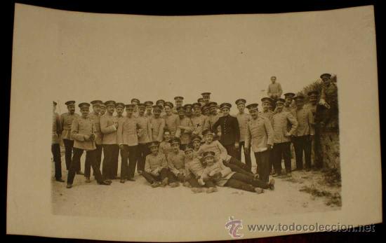 Postales: ANTIGUA FOTO POSTAL DE MILITARES DE LA ACADEMIA DE ARTILLERIA EN SEGOVIA, 1908 - J. DUQUE, FOTOGRAFO