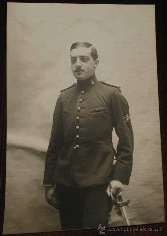 Postales: ANTIGUA FOTO POSTAL DE MILITAR DE LA ACADEMIA DE ARTILLERIA EN SEGOVIA, 1908 - J. DUQUE, FOTOGRAFO D