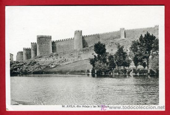 Postales: AVILA, RIO ADAJA Y LAS MURALLAS,   P37140