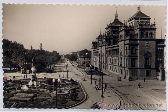 Postales: VALLADOLID.-ACADEMIA DE CABALLERIA Y MONUMENTO A ZORRILLA