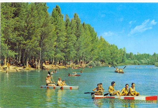 Postales: TARJETA POSTAL DE MANSILLA DE LAS MULAS RIO ESLA PLAYA ARTIFICIAL LEON
