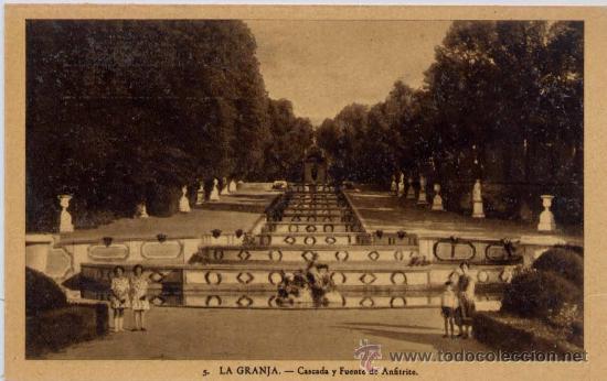 Postales: LA GRANJA( SEGOVIA).- CASCADA Y FUENTE DE ANFITRITE