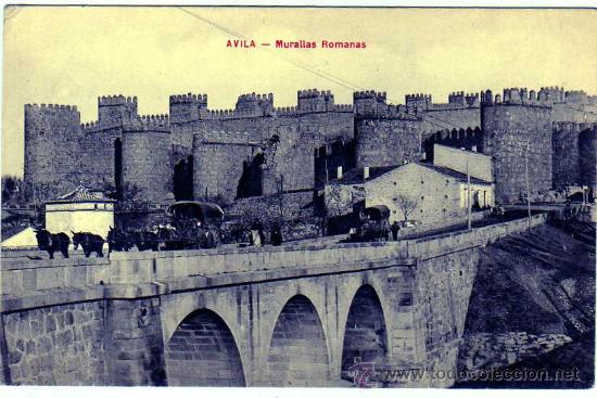 Postales: Avila. Murallas romanas. Carro Caballos. Lucas Martin. Sin circular.