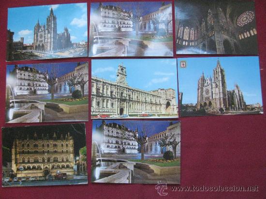Postales: LEON Y PROVINCIA - 36 POSTALES;26 POSTALES Y TIRA DE 10 A&Ntilde;OS 60-70...