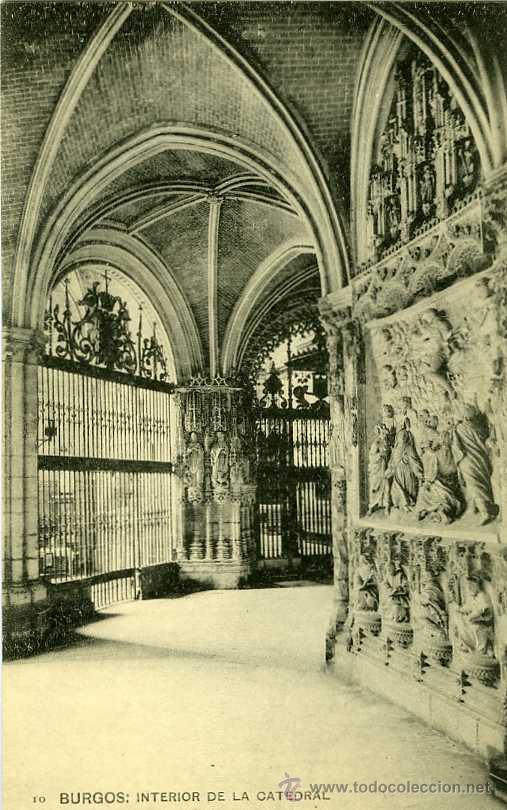 Postales: POSTAL BURGOS CATEDRAL INTERIOR - Foto 1