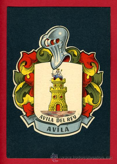 Postales: postal avila, escudo , coleccion heraldica blasones de espa&ntilde;a, litografia, e15