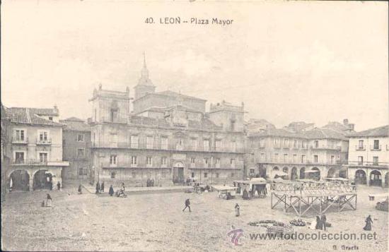 Postales: LE&Oacute;N.- PLAZA MAYOR - Foto 1