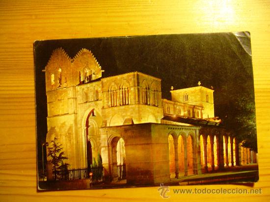 Postales: POSTAL AVILA - BASILICA DE SAN VICENTE. NOCTURNA - Publicidad Confiter&iacute;a ISELMA YEMAS DE AVILA