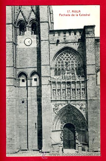Postales: avila, fachada de la catedral,      p44593