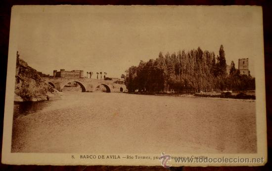 Postales: ANTIGUA POSTAL DE BARCO DE AVILA - N. 8 - PUENTE ROMANO SOBRE EL RIO TORMES - NO CIRCULADA.