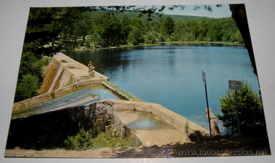 Postales: ANTIGUA POSTAL DE AVILA - PEGUERINOS - VISTA DE LA PRESA - EN  - N&ordm; 8 - FOTO A. BENITO GU