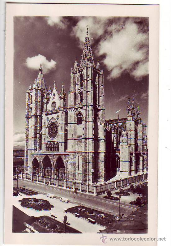 Postales: leon - fachada principal de la catedral - postal fotografica - ed. garcia garrabella