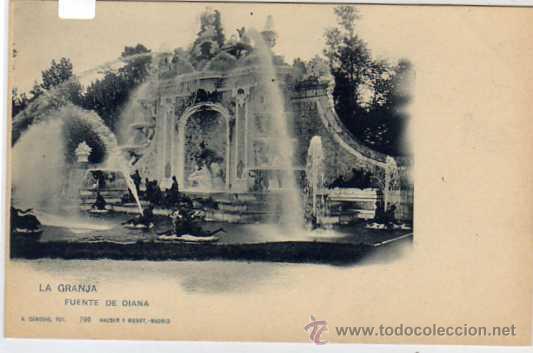Postales: La Granja Segovia. A. Canovas fot n&ordm; 796 Hauser y Menet. Fuente de Diana.