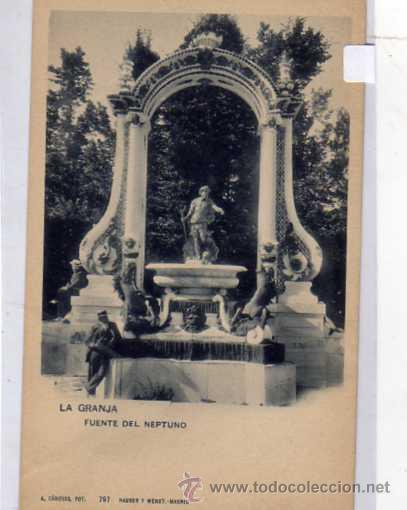 Postales: La Granja Segovia. A. Canovas fot n&ordm; 797 Hauser y Menet. Fuente de Neptuno.
