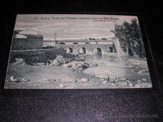 Postales: 25 AVILA - VISTA DEL PUENTE ROMANO SOBRE EL RIO ADAJA, FOTO MAYORAL