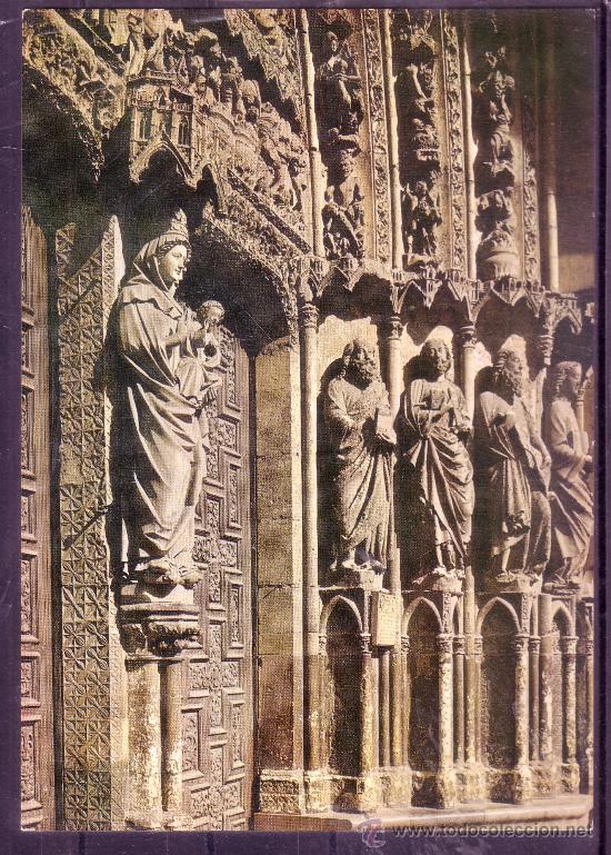 Postales: LEON - SAN ISIDORO - PORTICO DE LA CATEDRAL - LA VIRGEN BLANCA