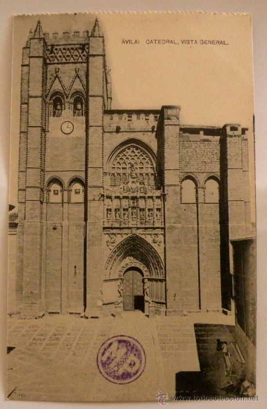 Postales: ANTIGUA POSTAL DE AVILA - CATEDRAL - VISTA GENERAL - FOTOTIPIA DE HAUSER Y MENET - NO CIRCULADA -  E