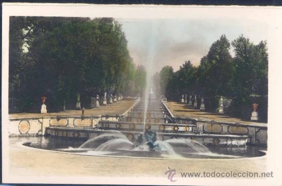 Postales: LA GRANJA (SEGOVIA).- FUENTE DE ANFITRIATA Y CASCADA NUEVA