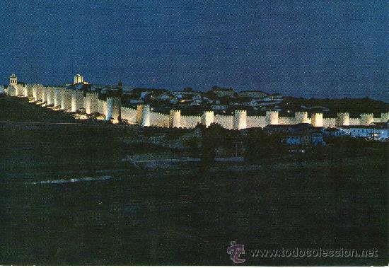 Postales: buena postal de avila - vista nocturna -