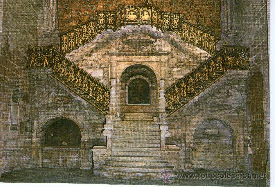 Postales: buena postal de burgos catedral - escalera dorada