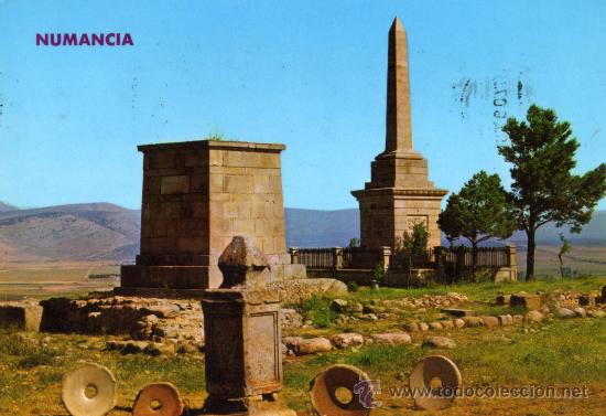 Postales: NUMANCIA 908 MOLINOS CELT&Iacute;BEROS OBELISCO EDICIONES PARIS ESCRITA CIRCULADA SELLO