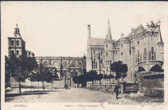 Postales: ASTORGA (LE&Oacute;N).- CATEDRAL Y PALACIO EPISCOPAL - Foto 1