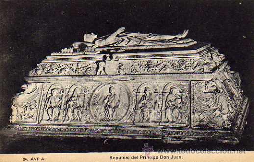 Postales: Avila n&ordm; 24. Sepulcro de Don Juan. Fot Laurant. Lacoste. Reverso dividido. Sin circular.