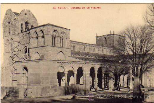 Postales: Avila n&ordm;13. Basilica de San Vicente. Propiedad de Lucas Martin. Sin circular.